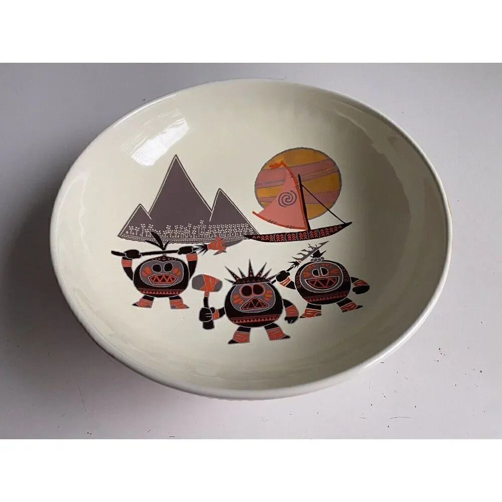 Disney Parks Moana Kakamora Ceramic Serving Bowl With Stand NEW